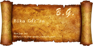 Bika Géza névjegykártya